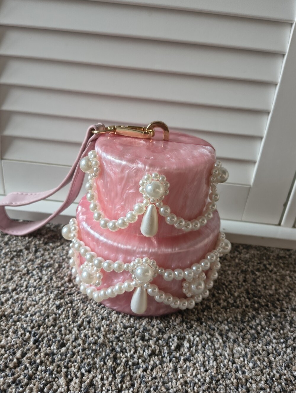 Pink Stunning 2 Tier Cake Purse With Strap New